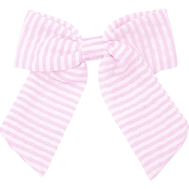 Seersucker Hair Bow, Pink