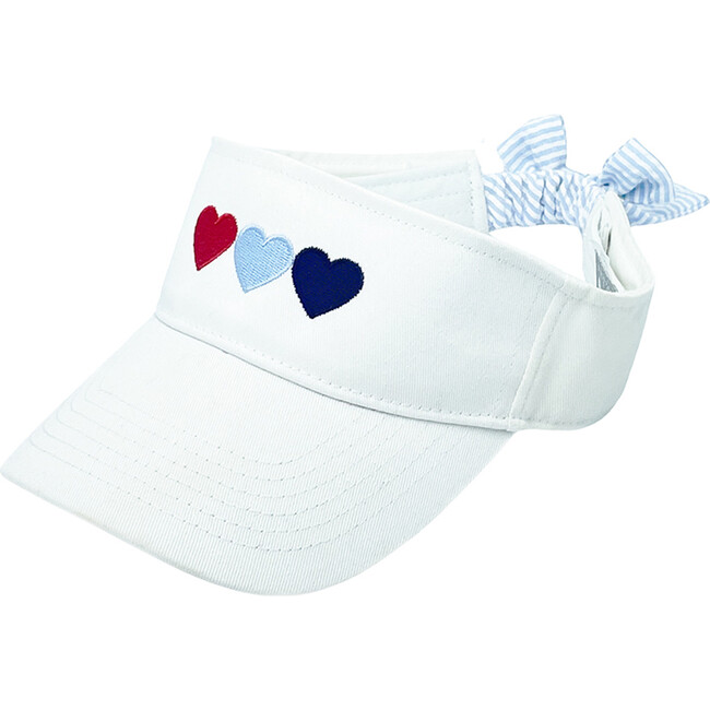 Patriotic Hearts Visor, White