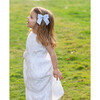 Seersucker Hair Bow, Blue - Bows - 3