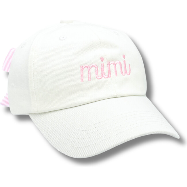 MIMI Bow Baseball Hat, White