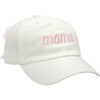 Mama & Mini Bow Baseball Hat Set, White with Pink Bow - Hats - 2