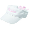 Girls' Customizable Bow Visor, White/Pink - Hats - 1 - thumbnail