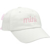 Mama & Mini Bow Baseball Hat Set, White with Pink Bow - Hats - 3