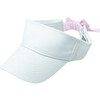 Girls' Customizable Bow Visor, White/Pink - Hats - 6