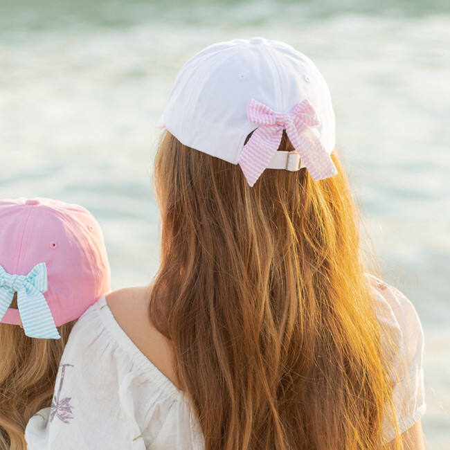 Birthday Girl Bow Baseball Hat, White