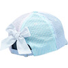 Customizable Seersucker Bow Baseball Hat, Blue/Pink/Aqua - Hats - 5