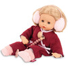 Gotz Muffin Jubilee Doll –13" Soft‑Body Baby with Blue Sleeping Eyes, Elegant Bordeaux Quilt Stitch Outfit, Winter Accessories & Pacifier Ages 3+ - Dolls - 3