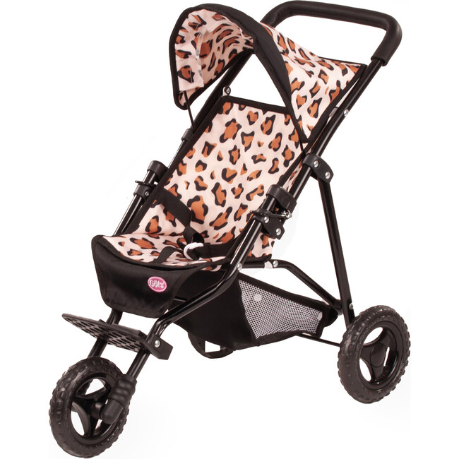 Gotz 3‑Wheel Doll Buggy “Little Tiger” – Compact Tiger‑Print Doll Stroller with Sunshade, Soft Handle & Storage Basket – Suitable for Dolls up to 19.5" – Ages 3+