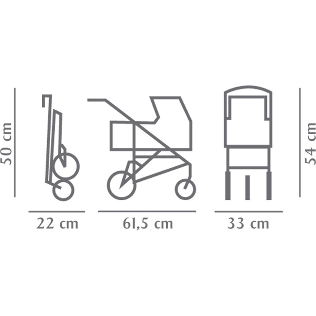 Gotz 3‑Wheel Doll Buggy "Happy Flower" – Compact Flower‑Print Doll Stroller with Sunshade, Soft Handle & Storage Tray – Suitable for Dolls up to 19.5" – Ages 3+ - Doll Accessories - 3