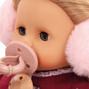 Gotz Muffin Jubilee Doll –13" Soft‑Body Baby with Blue Sleeping Eyes, Elegant Bordeaux Quilt Stitch Outfit, Winter Accessories & Pacifier Ages 3+ - Dolls - 4