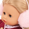 Gotz Muffin Jubilee Doll –13" Soft‑Body Baby with Blue Sleeping Eyes, Elegant Bordeaux Quilt Stitch Outfit, Winter Accessories & Pacifier Ages 3+ - Dolls - 5