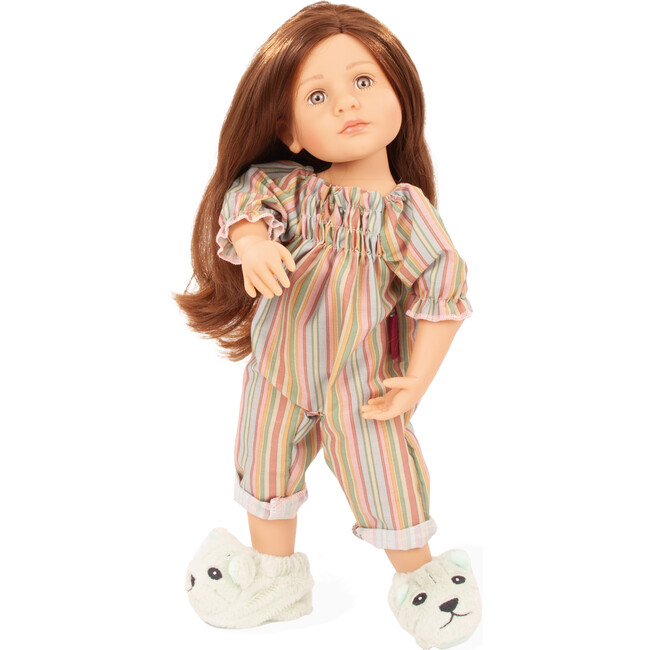 Gotz Little Kidz “Grete PJ Party” 14" Multi‑Jointed Standing Doll with Sleeping Bag, Plush Cat, Suit, Slippers & Sleep Mask – Ages 3+ - Dolls - 2