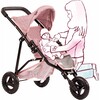 Gotz 3‑Wheel Doll Buggy “Soft Mood” – Compact Grey‑Pink Doll Stroller with Sunshade, Soft Handle & Storage Basket – Fits Dolls up to 19.5" – Ages 3+ - Doll Accessories - 5