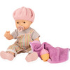 Gotz Maxy Aquini “Baby Beach Vibes” 16.5" All-Vinyl Bathing Baby Doll with Brown Sleeping Eyes, Striped Dress, Sun Hat, Towel & Ice‑Cream Water Toy – Ages 3+ - Dolls - 2