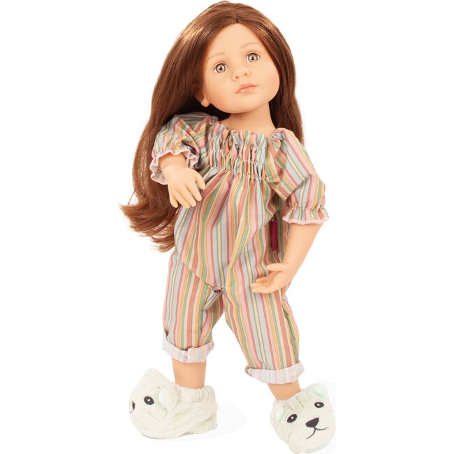 Gotz Little Kidz “Grete PJ Party” 14" Multi‑Jointed Standing Doll with Sleeping Bag, Plush Cat, Suit, Slippers & Sleep Mask – Ages 3+ - Dolls - 7