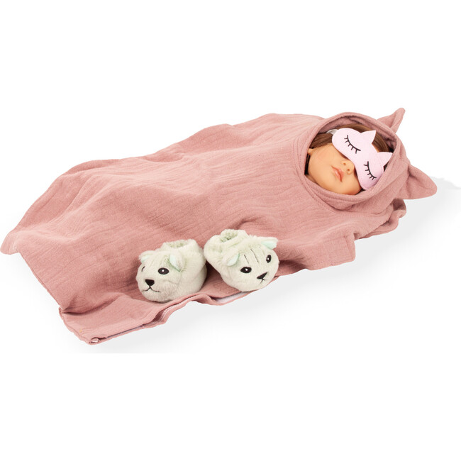 Gotz Little Kidz “Grete PJ Party” 14" Multi‑Jointed Standing Doll with Sleeping Bag, Plush Cat, Suit, Slippers & Sleep Mask – Ages 3+ - Dolls - 8