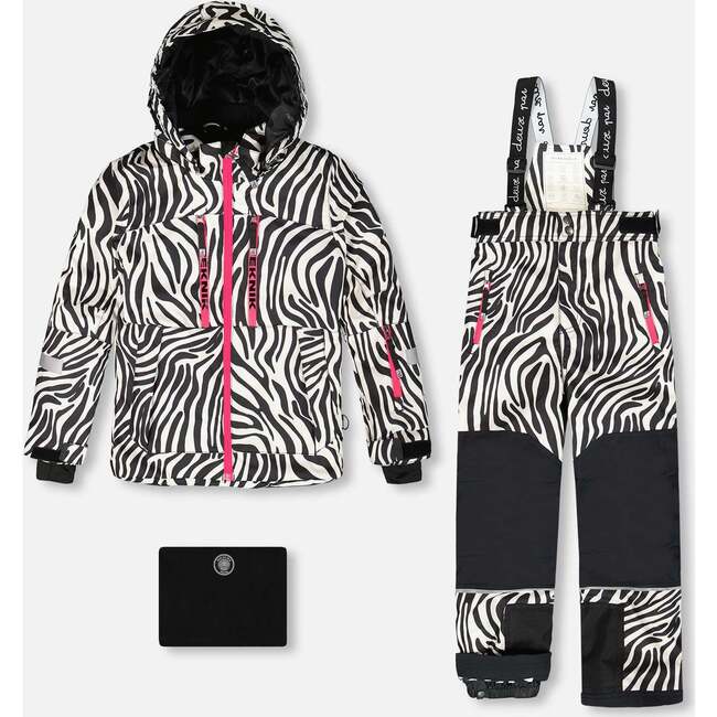 Two-Piece Teknik Snowsuit, Zebra Print