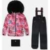 Two-Piece Play Snowsuit with Multicolor Print Jacket and Solid Pant, Black - Snowsuits - 1 - thumbnail
