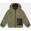 Reversible Mid-Season Sherpa Jacket Khaki, Black - Fleece & Sherpa Jackets - 1 - thumbnail