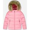 Puffy Winter Jacket, Pink - Jackets - 1 - thumbnail