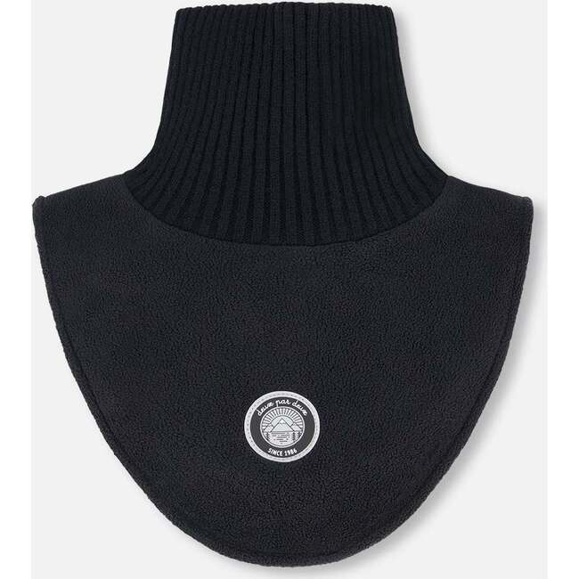 Polar Fleece and Knit Neckwarmer, Black