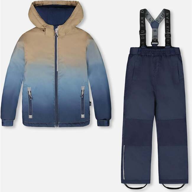 Two-Piece Chill Outerwear Set with Light Insulation, Navy Blue