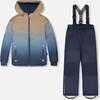 Two-Piece Chill Outerwear Set with Light Insulation, Navy Blue - Snowsuits - 1 - thumbnail
