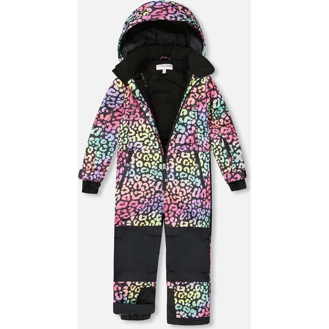 One-Piece Teknik Snowsuit, Rainbow Leopard - Snowsuits - 2