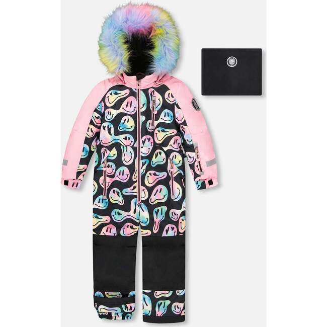 One-Piece Play Snowsuit, Smiley Face Girl