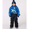 One-Piece Play Snowsuit with Print and Colorblocking, Black - Snowsuits - 2