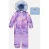 One-Piece Play Snowsuit, Purple Geo - Snowsuits - 1 - thumbnail
