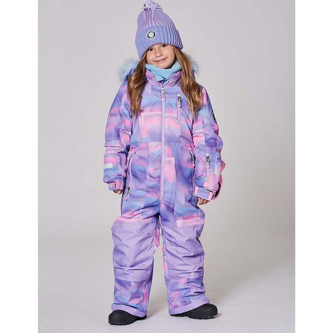One-Piece Play Snowsuit, Purple Geo