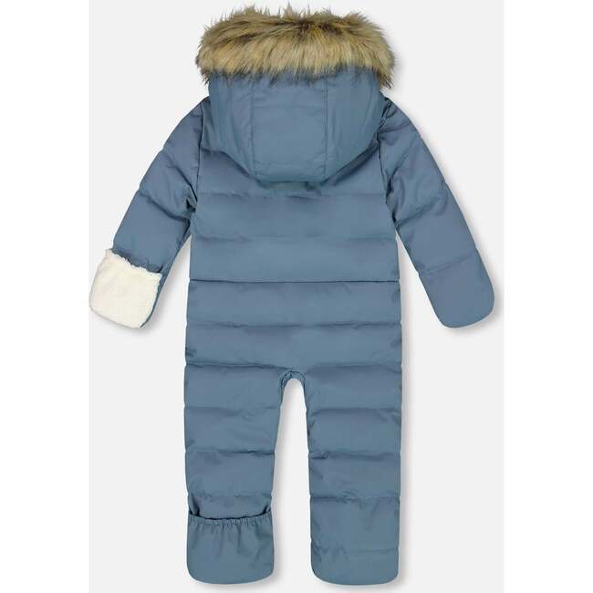 One-Piece Baby Snug Snowsuit Designed for Car Seat, Dark Gray Blue - Snowsuits - 4