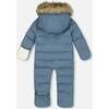 One-Piece Baby Snug Snowsuit Designed for Car Seat, Dark Gray Blue - Snowsuits - 4 - thumbnail