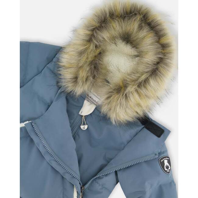 One-Piece Baby Snug Snowsuit Designed for Car Seat, Dark Gray Blue - Snowsuits - 5