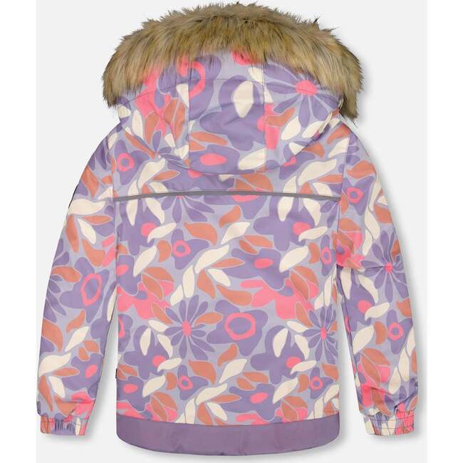 Two-Piece Discover Snowsuit with Printed Jacket, Purple Gray - Snowsuits - 4
