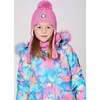 Lined Winter Hat with Pompom, Purple - Winter Hats - 2