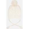 Lined Winter Hat with Pompom, Off-White - Winter Hats - 3