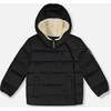 Compressible Winter Puffy Coat Designed for Car Seat, Black - Jackets - 1 - thumbnail