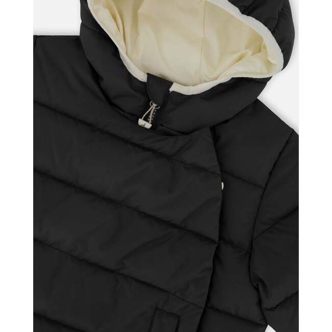 Compressible Winter Puffy Coat Designed for Car Seat, Black - Jackets - 5
