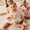 Hoppy Garden Cotton Poplin Magnetic Little Baby Sleeveless Dress + Diaper Cover Set - Dresses - 4
