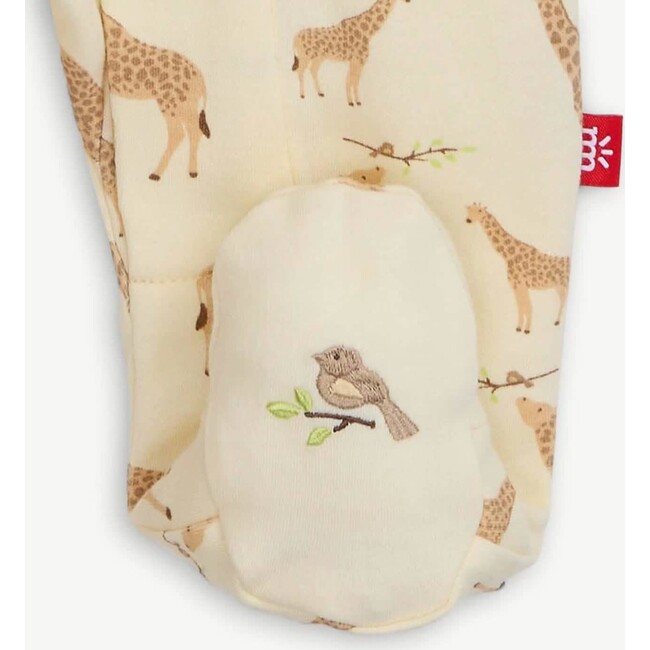 Cream Jolie Giraffe Organic Cotton Magnetic Footie - Footie Pajamas - 3