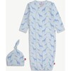 Blue Jolie Giraffe Organic Cotton Magnetic Cozy Sleeper Gown + Hat Set - Nightgowns - 1 - thumbnail