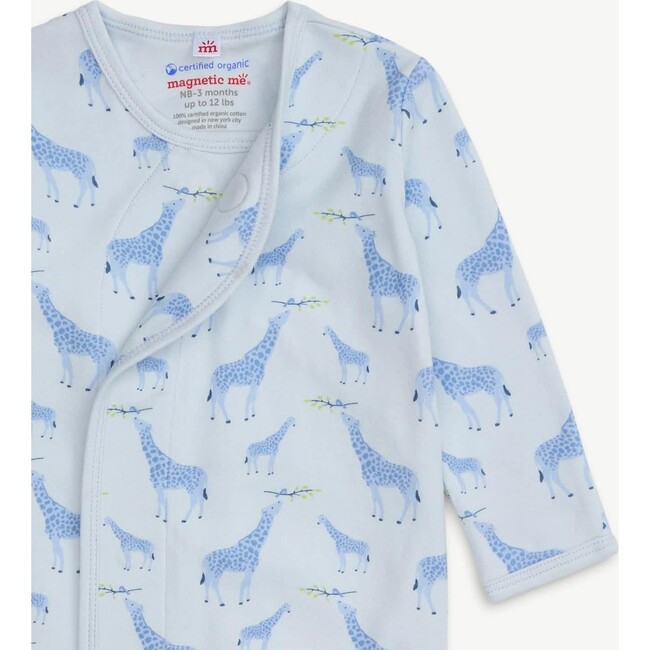 Blue Jolie Giraffe Organic Cotton Magnetic Cozy Sleeper Gown + Hat Set - Nightgowns - 2