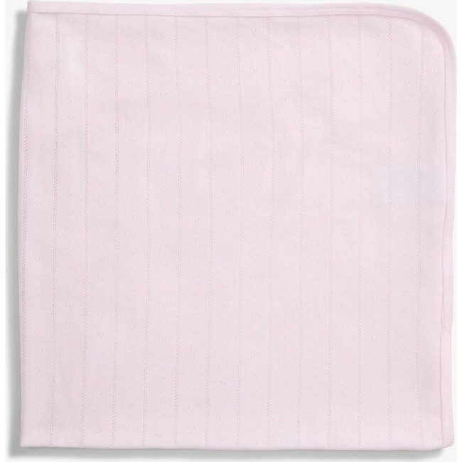 Love Lines Pink Organic Cotton Pointelle Baby Blanket - Blankets - 1