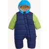 Storm Blue Nylon Puffer Pram - Footie Pajamas - 1 - thumbnail