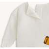 White Alyssum Brushed Fleece Set W/ Patches - Mixed Apparel Set - 4