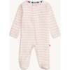 Pink Stripe Organic Cotton Footie - Footie Pajamas - 1 - thumbnail