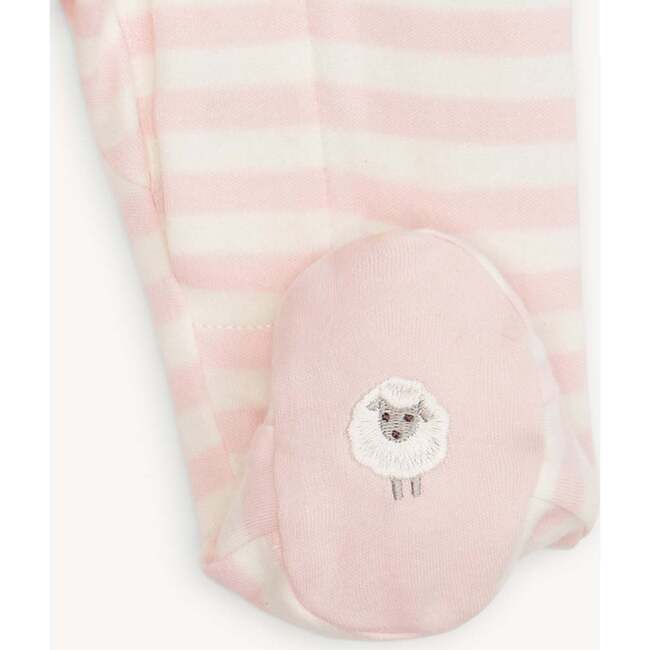 Pink Stripe Organic Cotton Footie - Footie Pajamas - 2