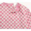 Pink Checkerboard Brushed Fleece Sweatsuit - Mixed Apparel Set - 3